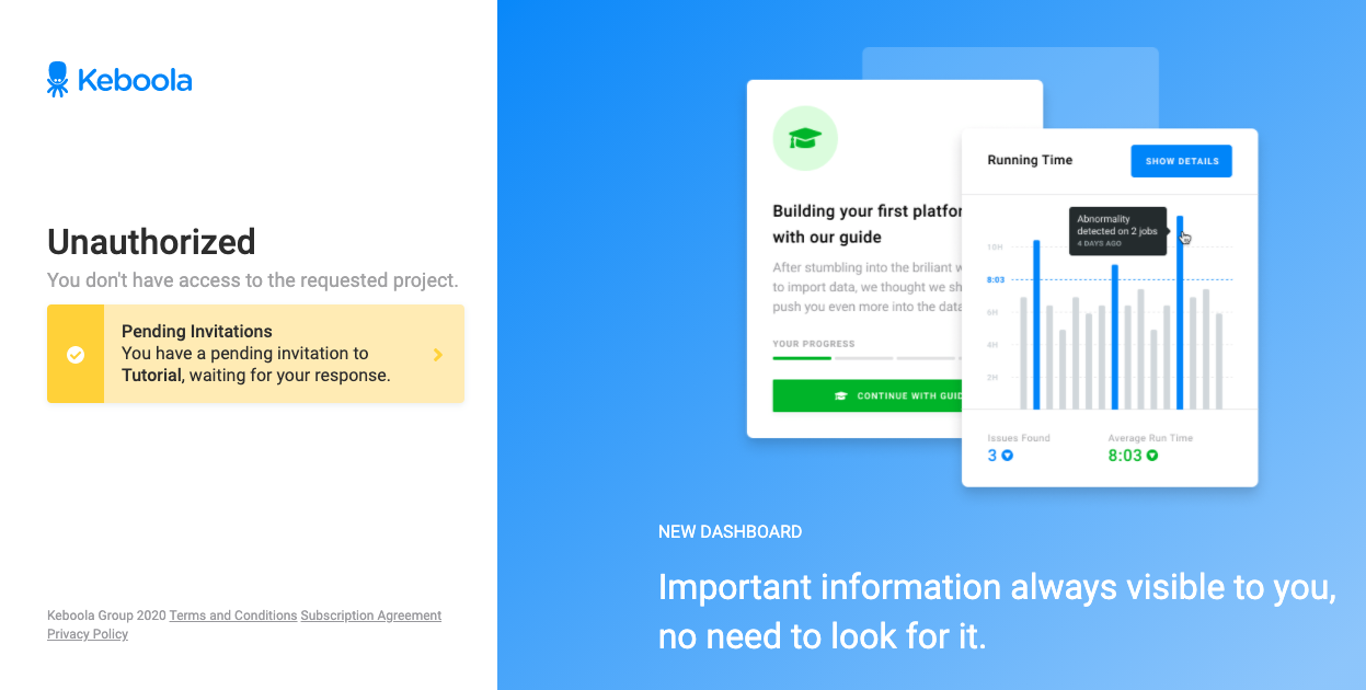Screenshot -- Project access denied