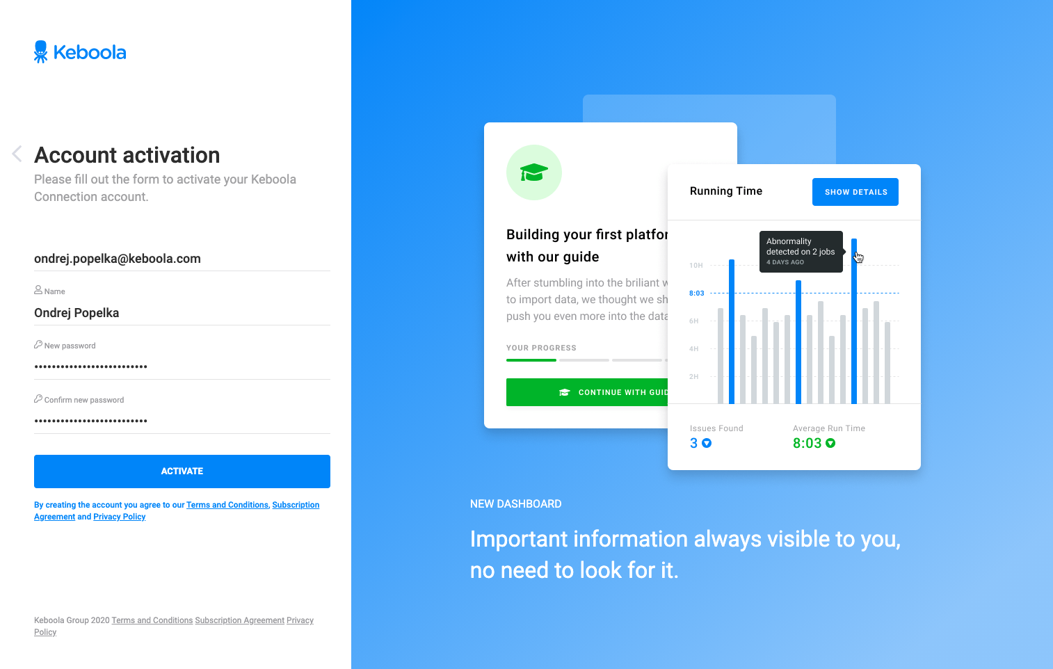 Screenshot -- Activation form