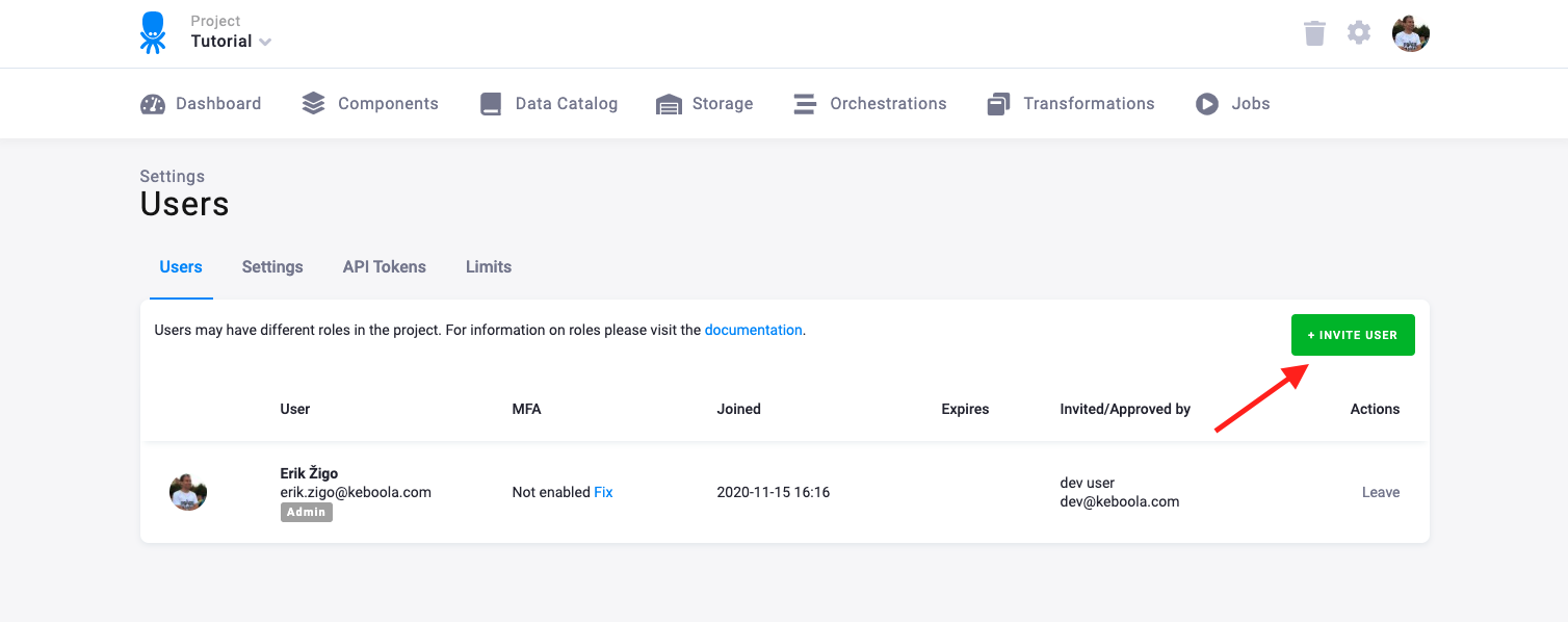 Screenshot -- User list