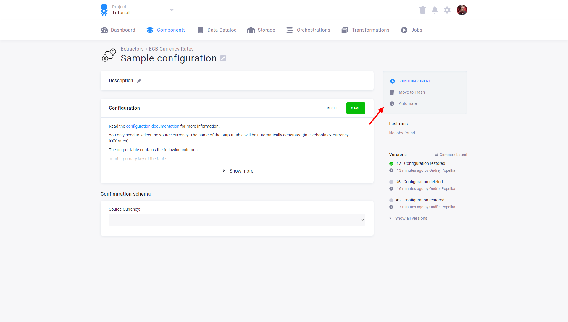 Automate modal