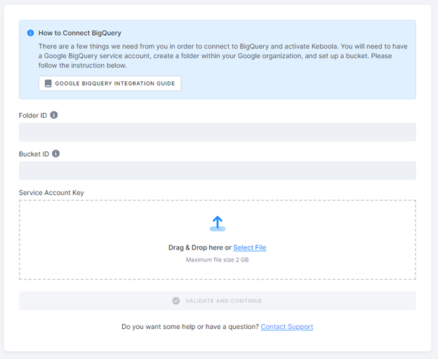 How to connect BigQuery