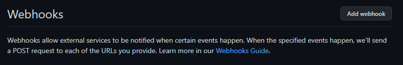 Github add webhook