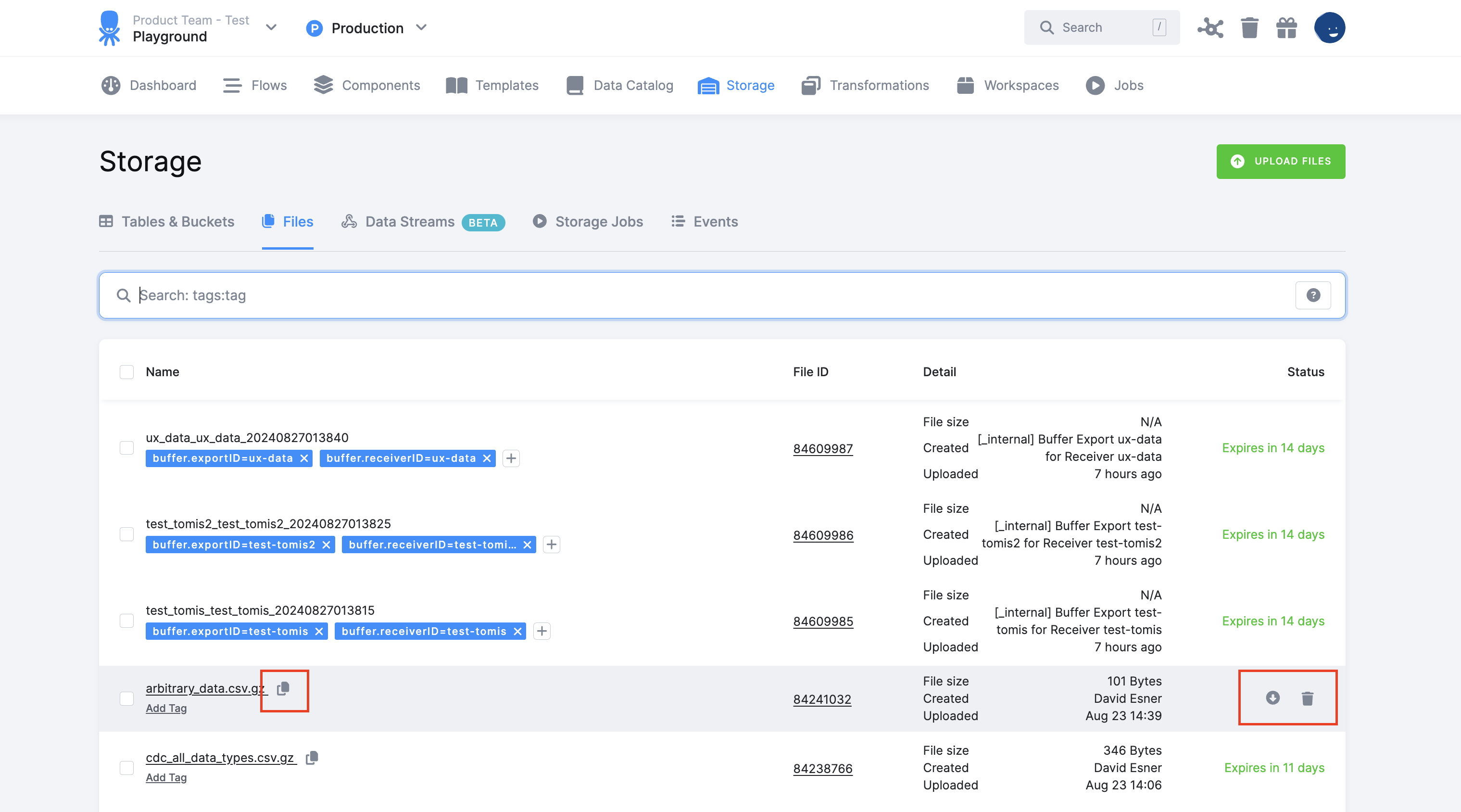 Screenshot - File upload detail