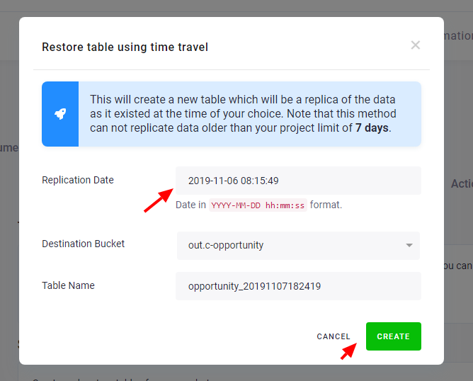 Screenshot - Time Travel Restore