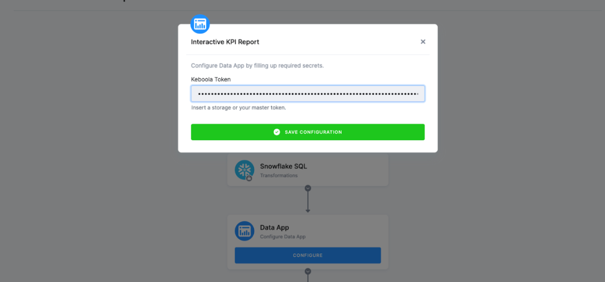 Interactive KPI Report – Keboola Token