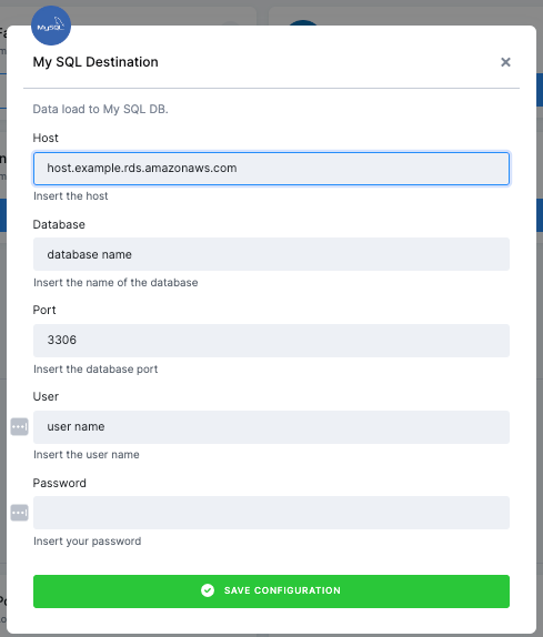 MySQL Destination
