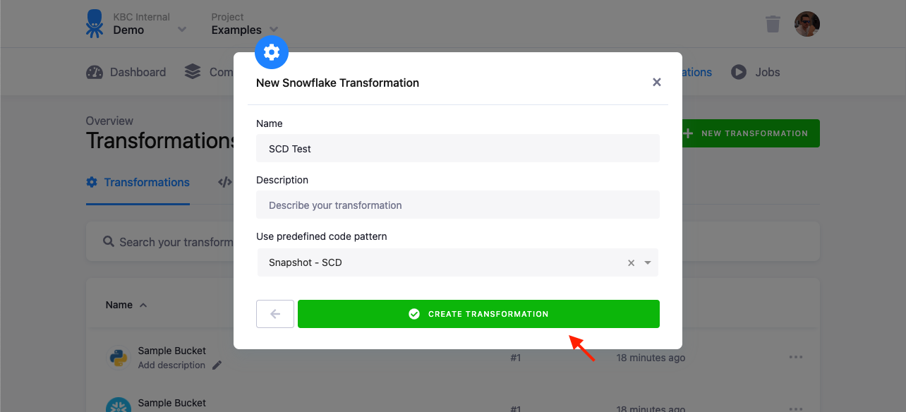 Screenshot -- Select box for code pattern