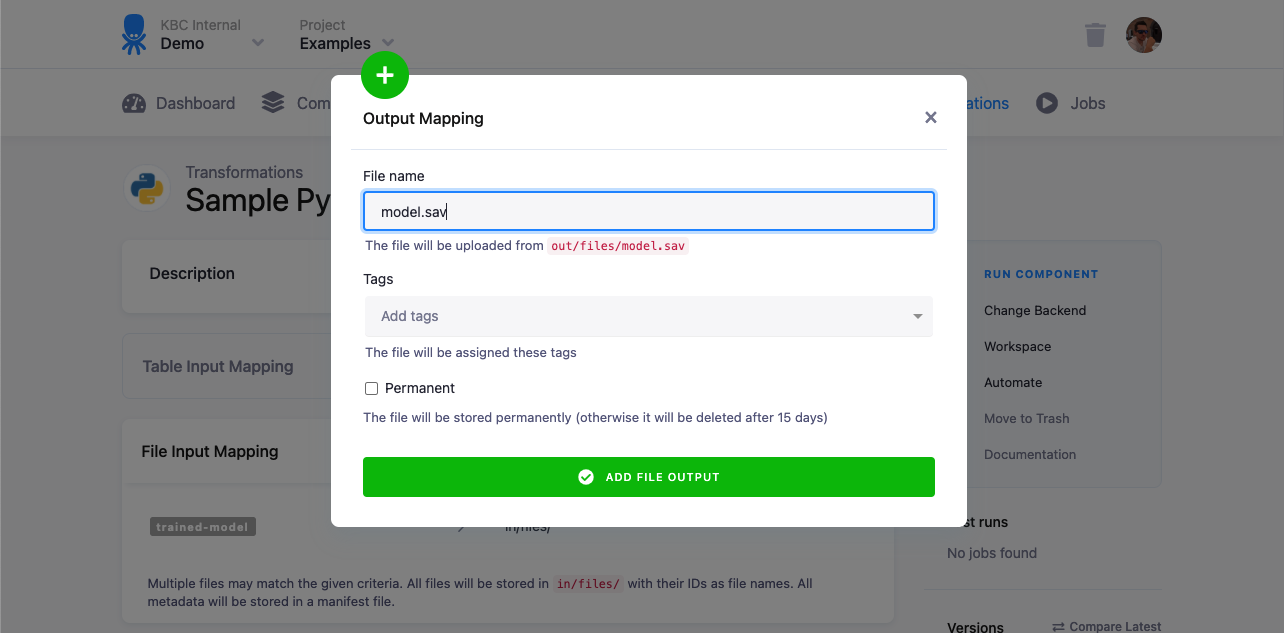 File Output Mapping