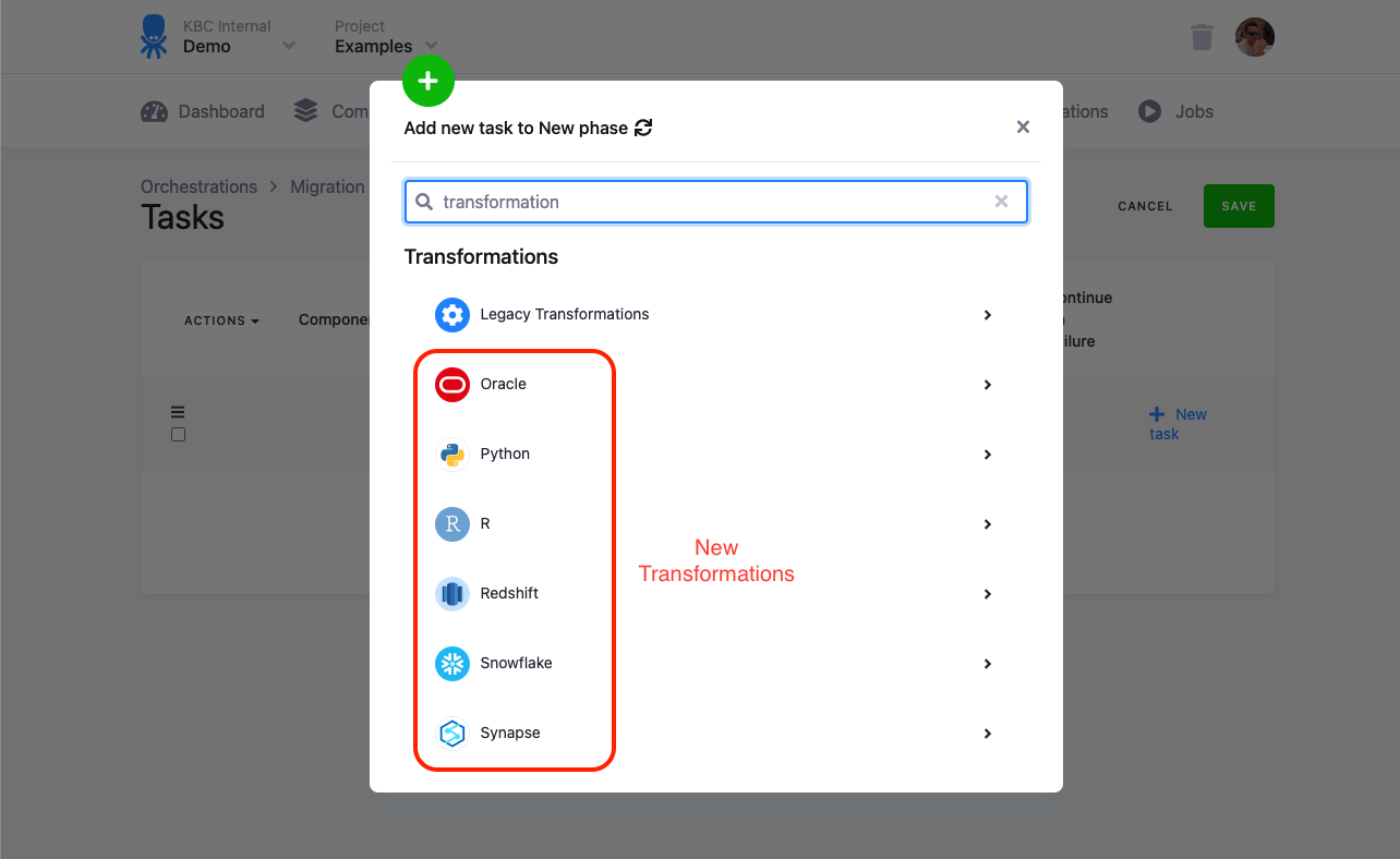 Screenshot - Modify orchastration