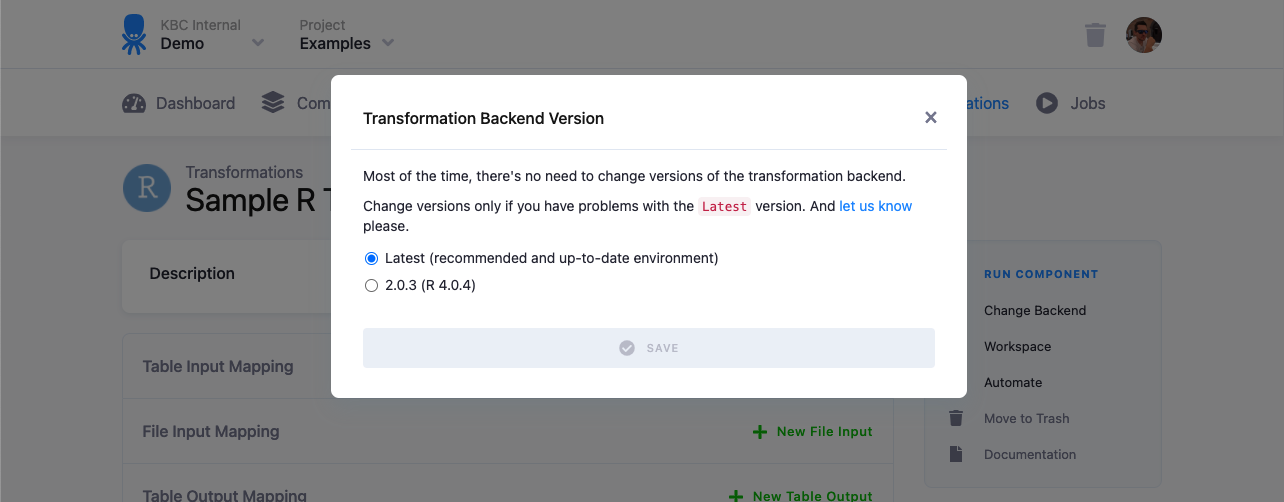 Screenshot - Version List
