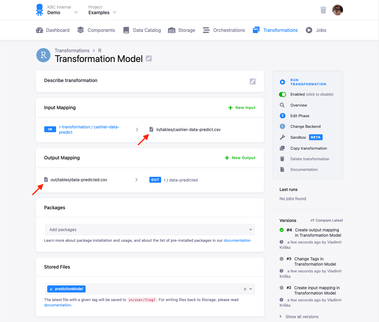 Screenshot - Transformation Setup