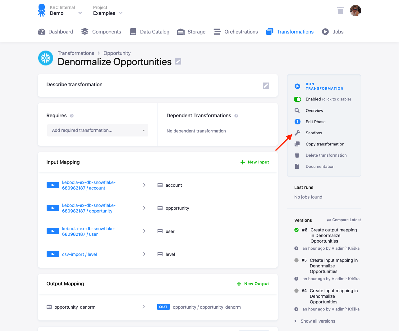Screenshot - Transformation Sandbox