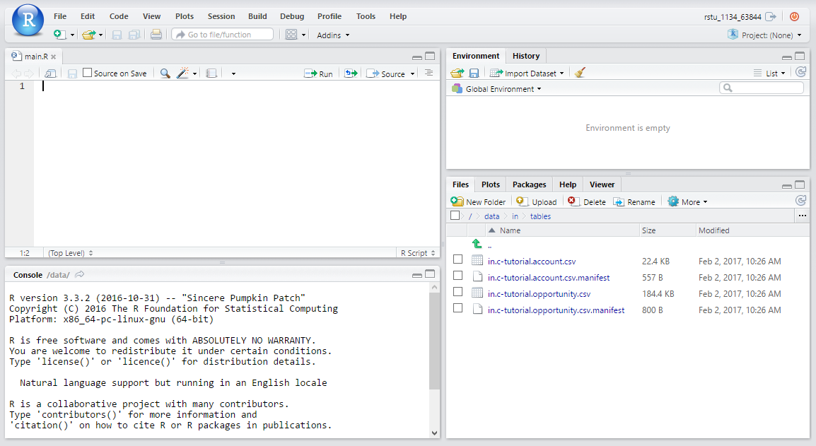 Screenshot - RStudio Sandbox