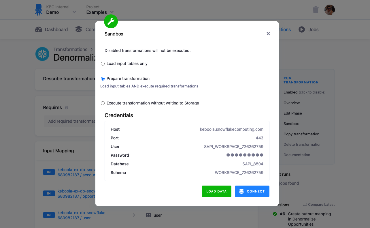 Screenshot - Transformation Sandbox