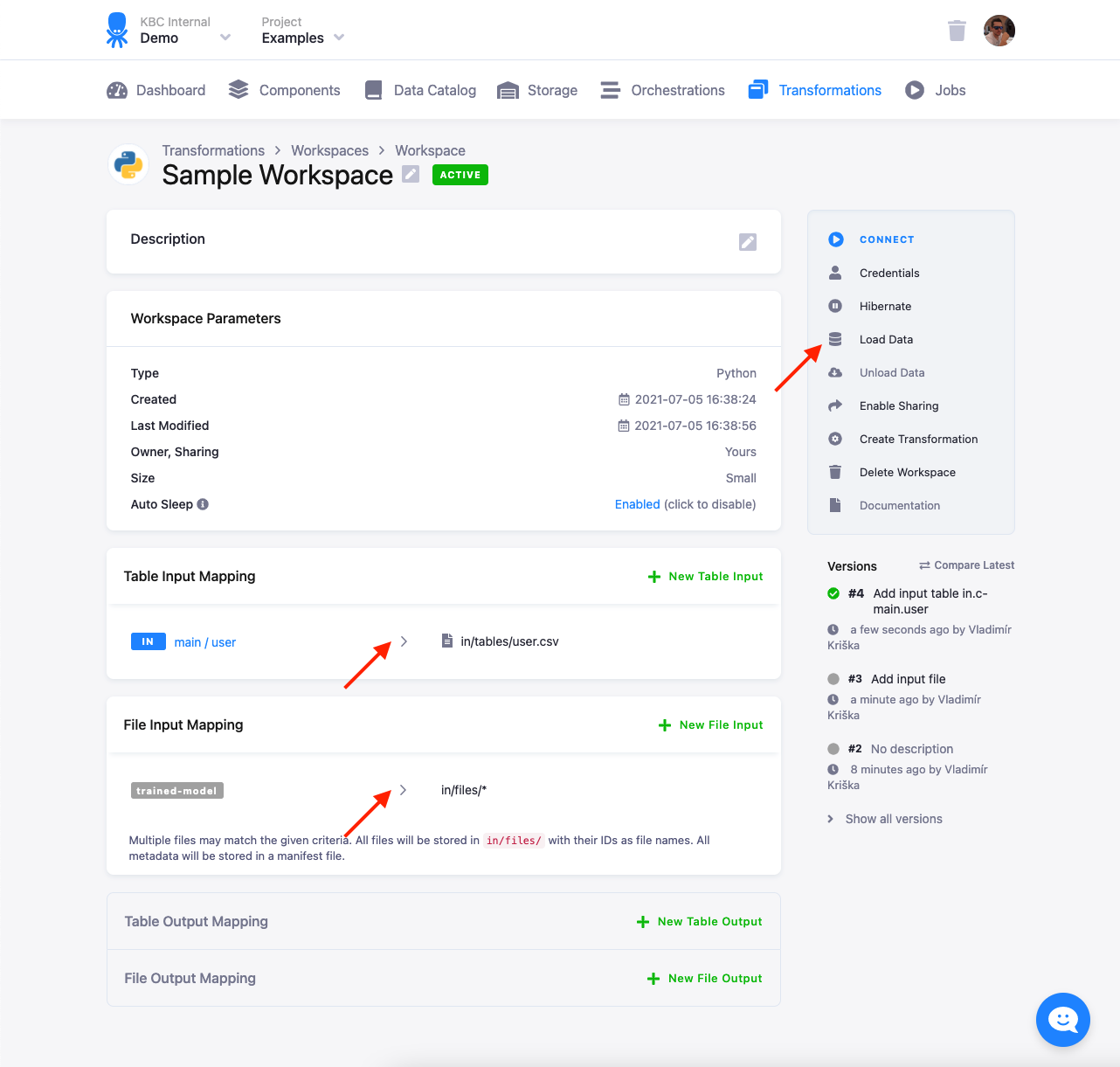 Workspace - Load Data