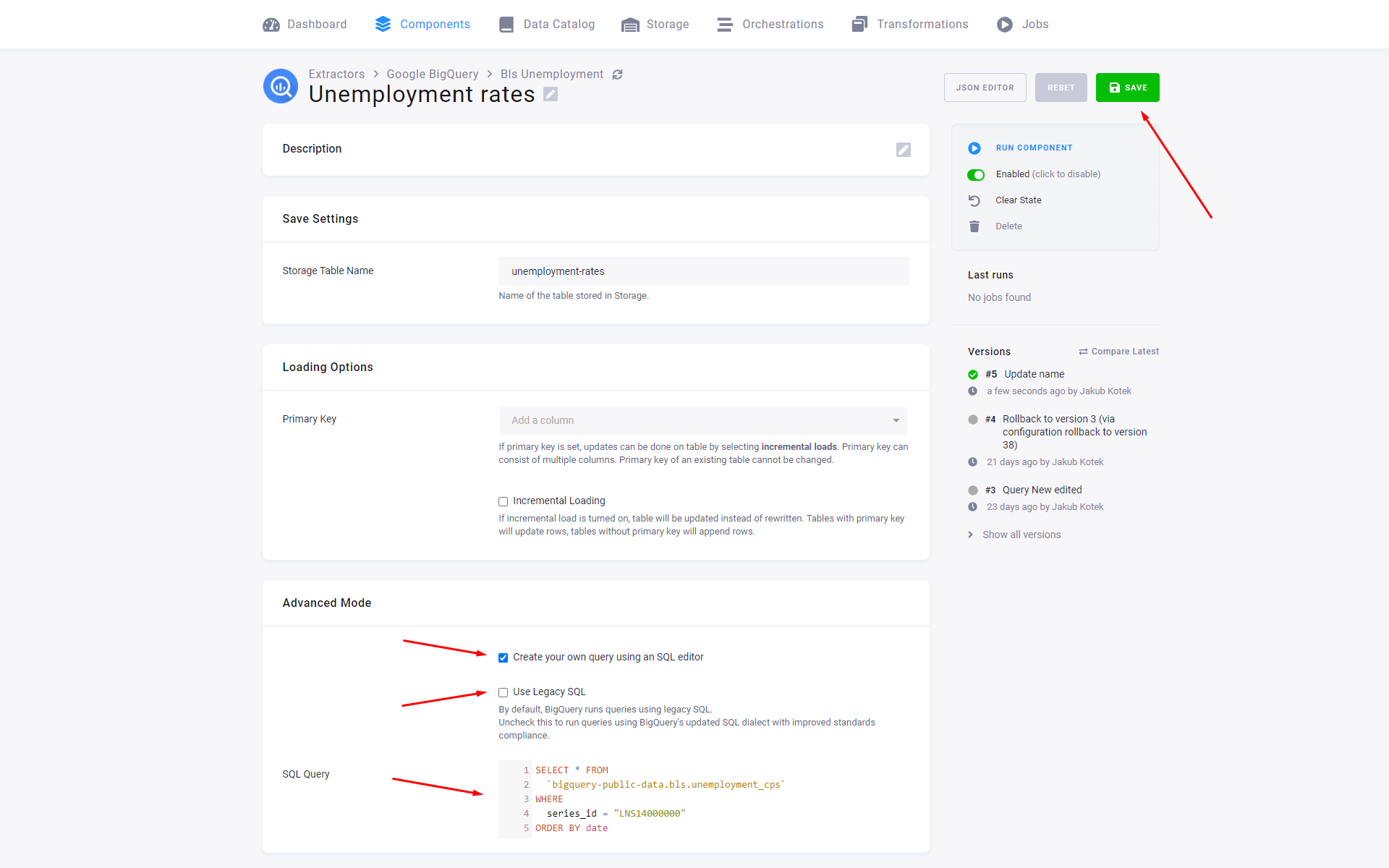 Screenshot - Query Configuration