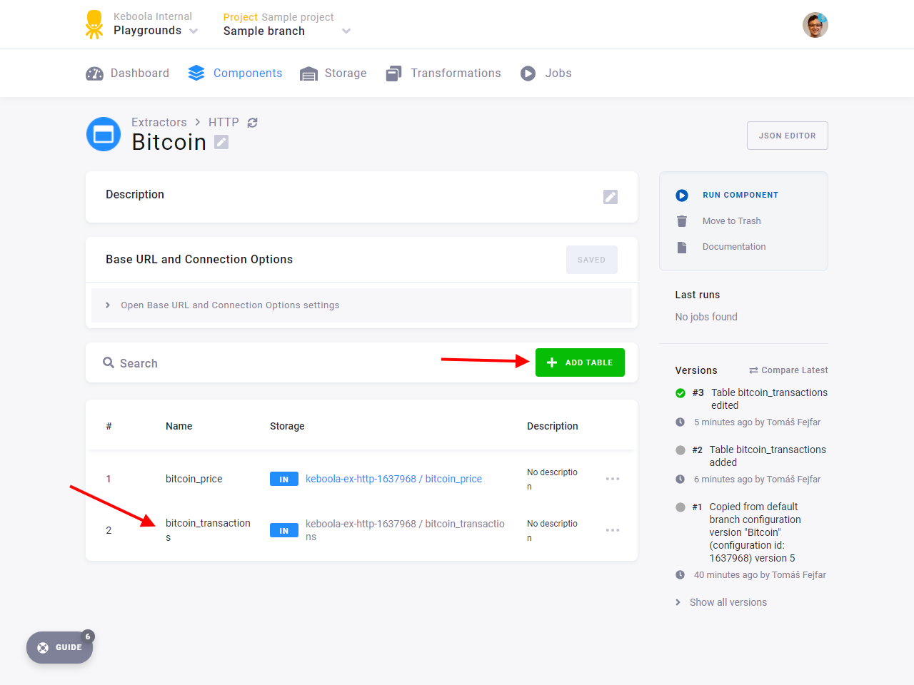 Extractor for transactions