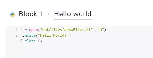 Screenshot - New codeblock